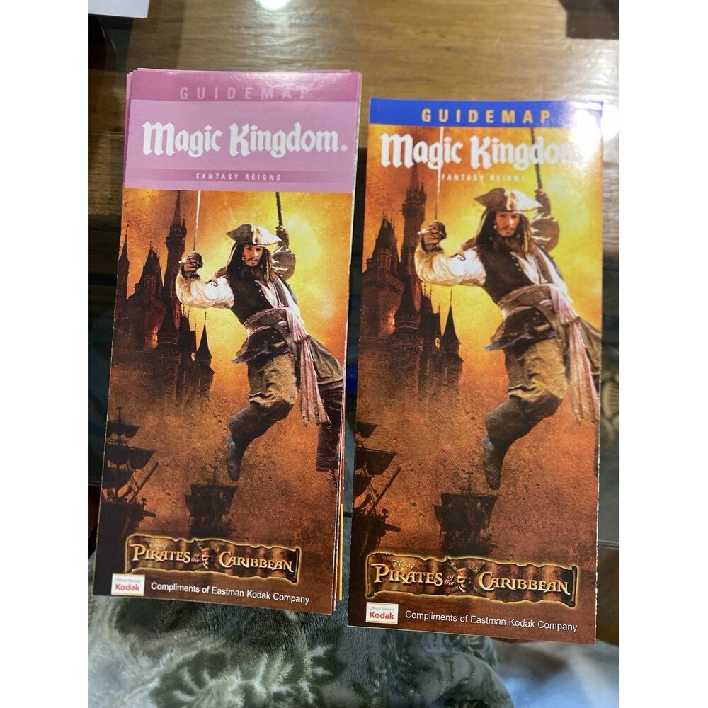 Walt Disney World Magic Kingdom Pirates of the Caribbean Guidemaps Lot of 10